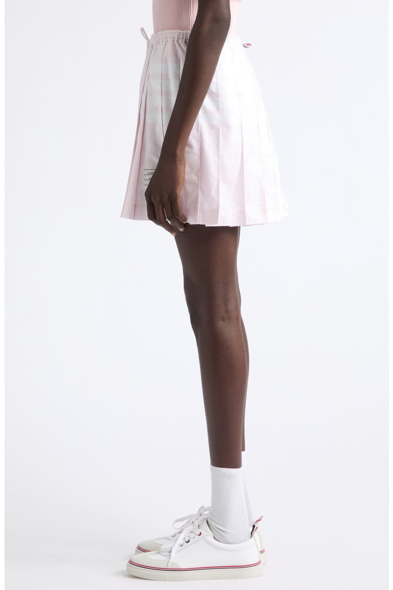 4-Bar Pleated Cotton Oxford Miniskirt, Alternate, color, LIGHT PINK