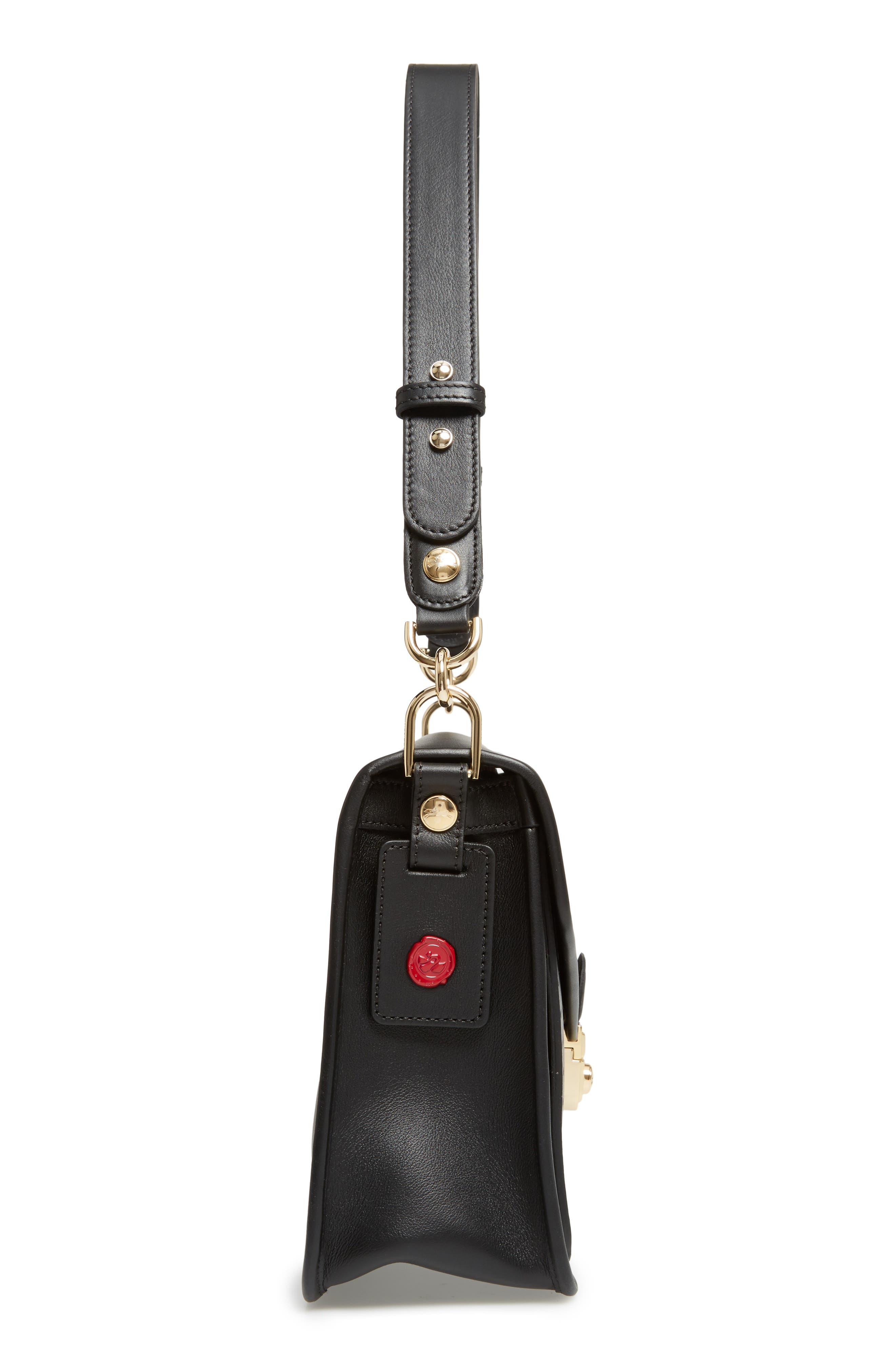 Longchamp Mademoiselle Calfskin Leather Shoulder Bag, Alternate, color, 