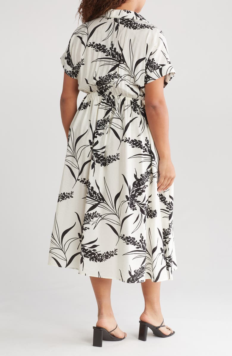 Renee C Floral Midi Shirtdress, Alternate, color, 