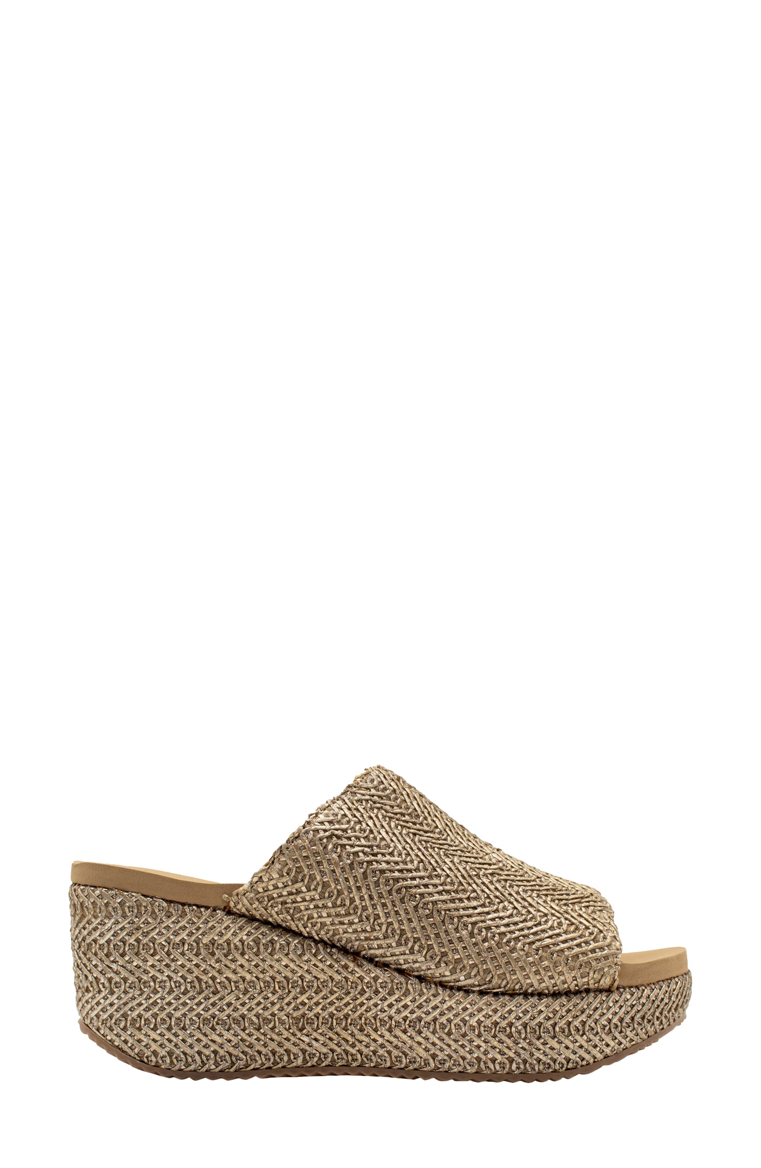 Volatile Canteen Water Resistant Raffia Wedge Platform Sandal, Alternate, color, 