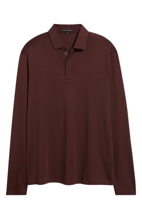 Robert Barakett Georgia Long Sleeve Pima Cotton Polo In Burgundy