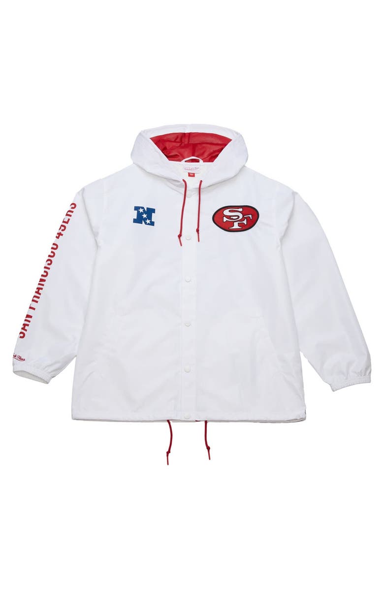 Mitchell & Ness Men's Mitchell & Ness White San Francisco 49ers Vintage Logo Coaches Full-Snap Hoodie Jacket, Alternate, color, White