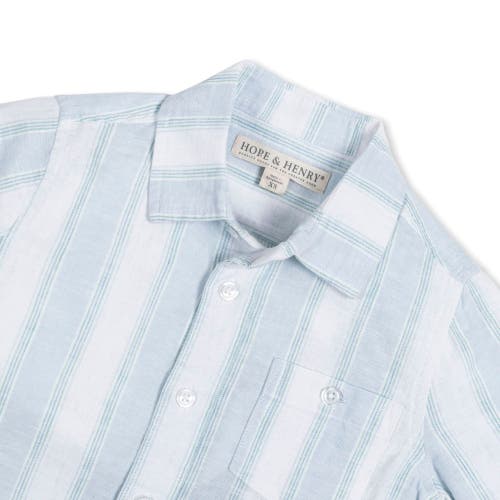 HOPE & HENRY HOPE & HENRY BOYS' LINEN SHORT SLEEVE BUTTON DOWN SHIRT, KIDS
