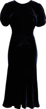 Victoria Beckham Bela Velvet Midi Dress