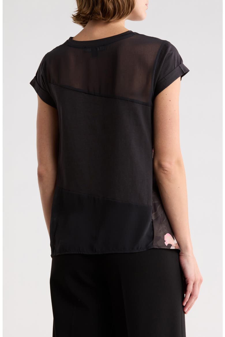 Zala Colorblock Cap Sleeve Top, Alternate, color, ADENA BLACK