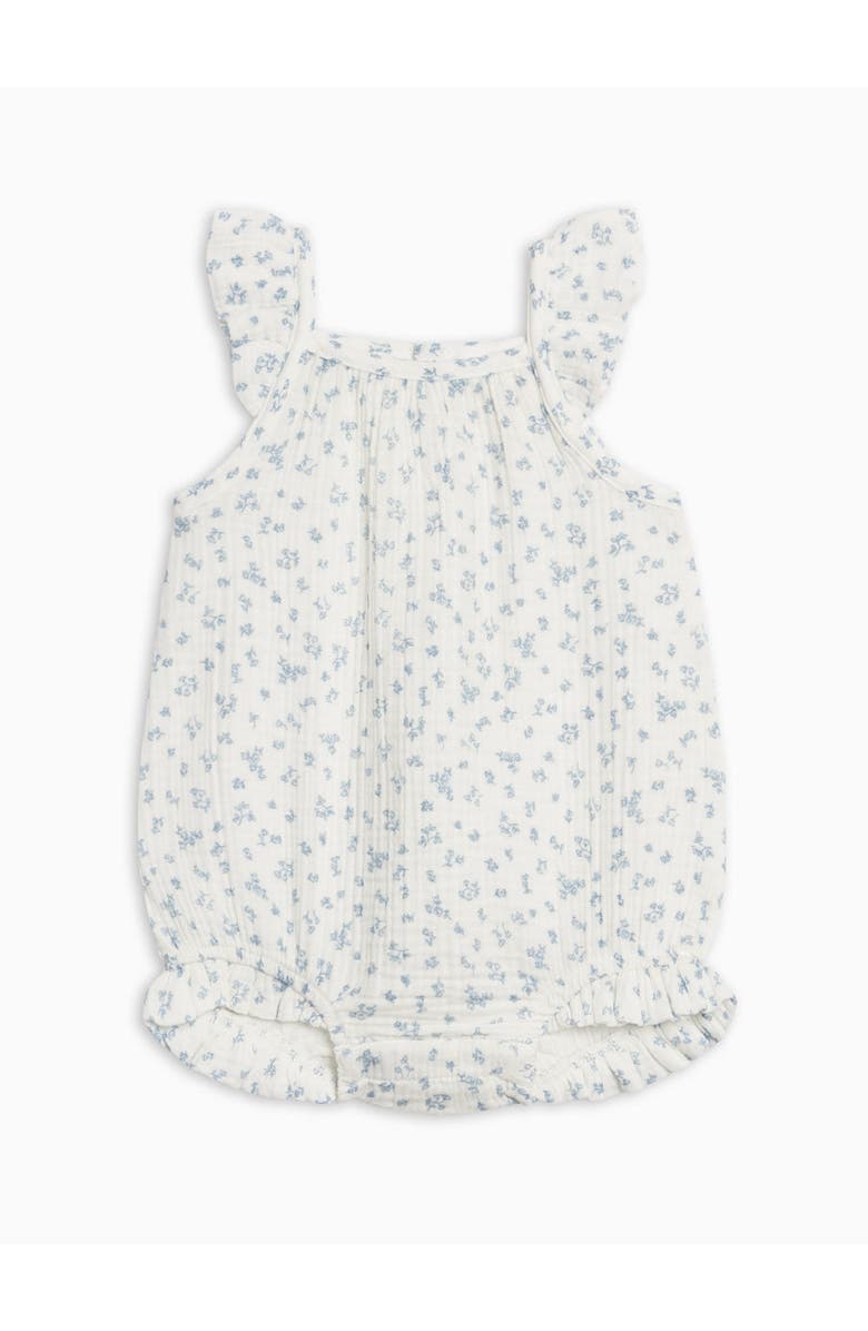 Colroed Organics Organic Muslin Tank Bubble Romper, Main, color, Rosebay Floral / Coconut + Sea