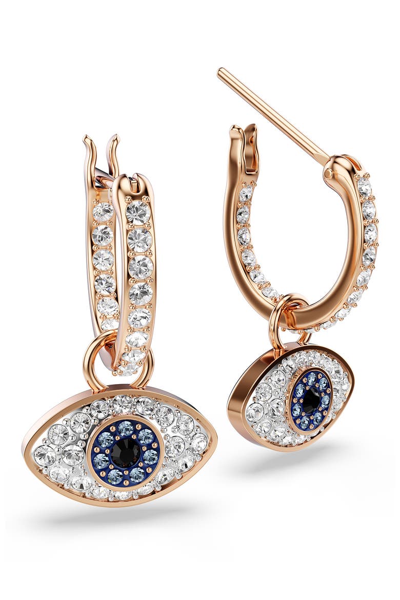Symbolica Drop Hoop Earrings, Alternate, color, ROSE GOLD/ MULTI