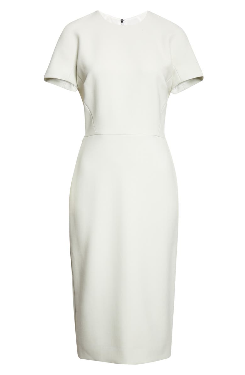 Victoria Beckham Fitted Double Crepe T-Shirt Dress, Alternate, color, Aloe