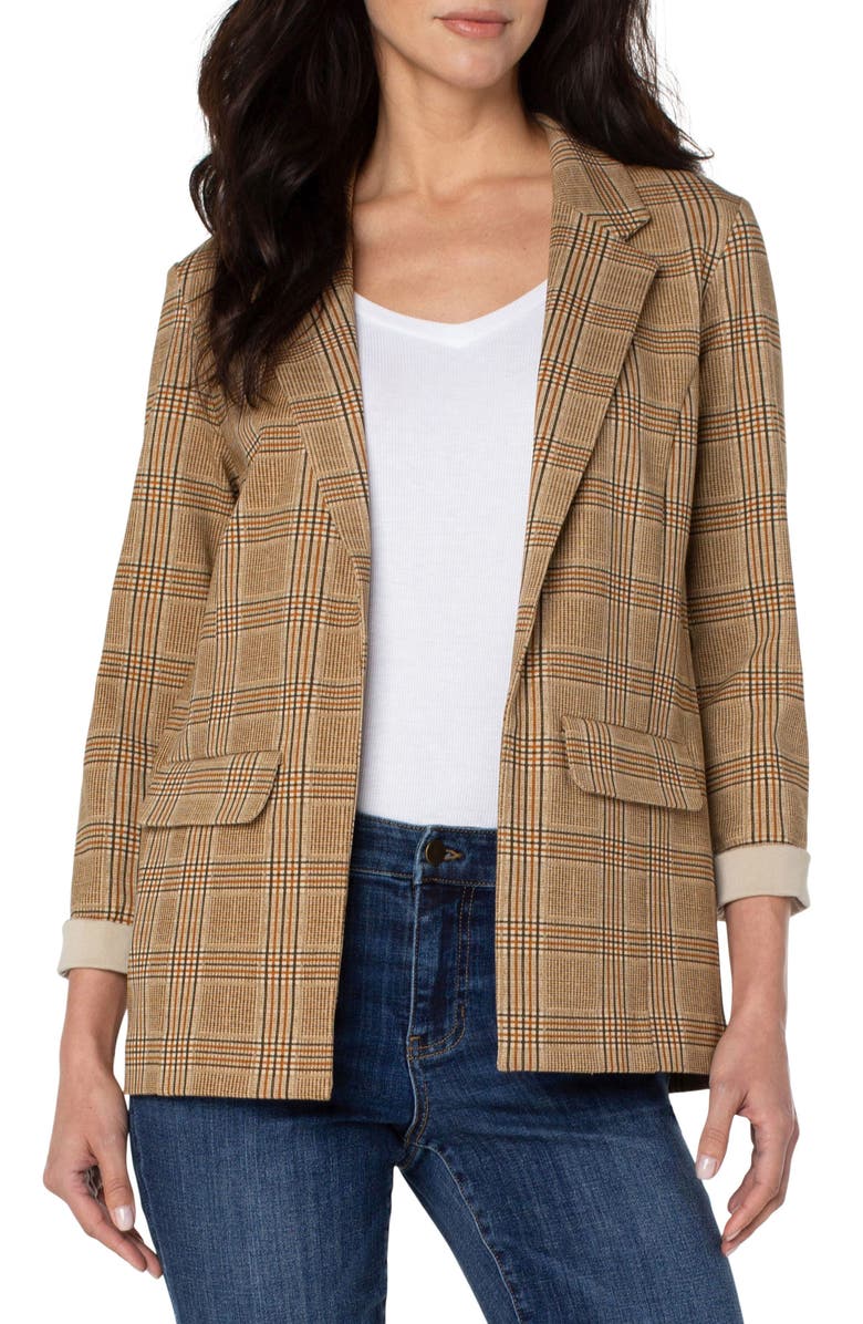 Liverpool Los Angeles Plaid Boyfriend Blazer, Main, color,