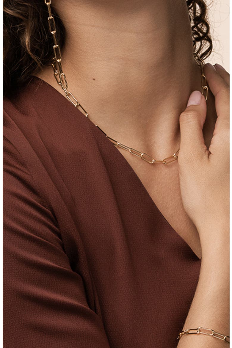 Sterling Silver 18k Gold Plated Amelia Chain Earrings Dainty Daily Trendy, Alternate, color, Gold