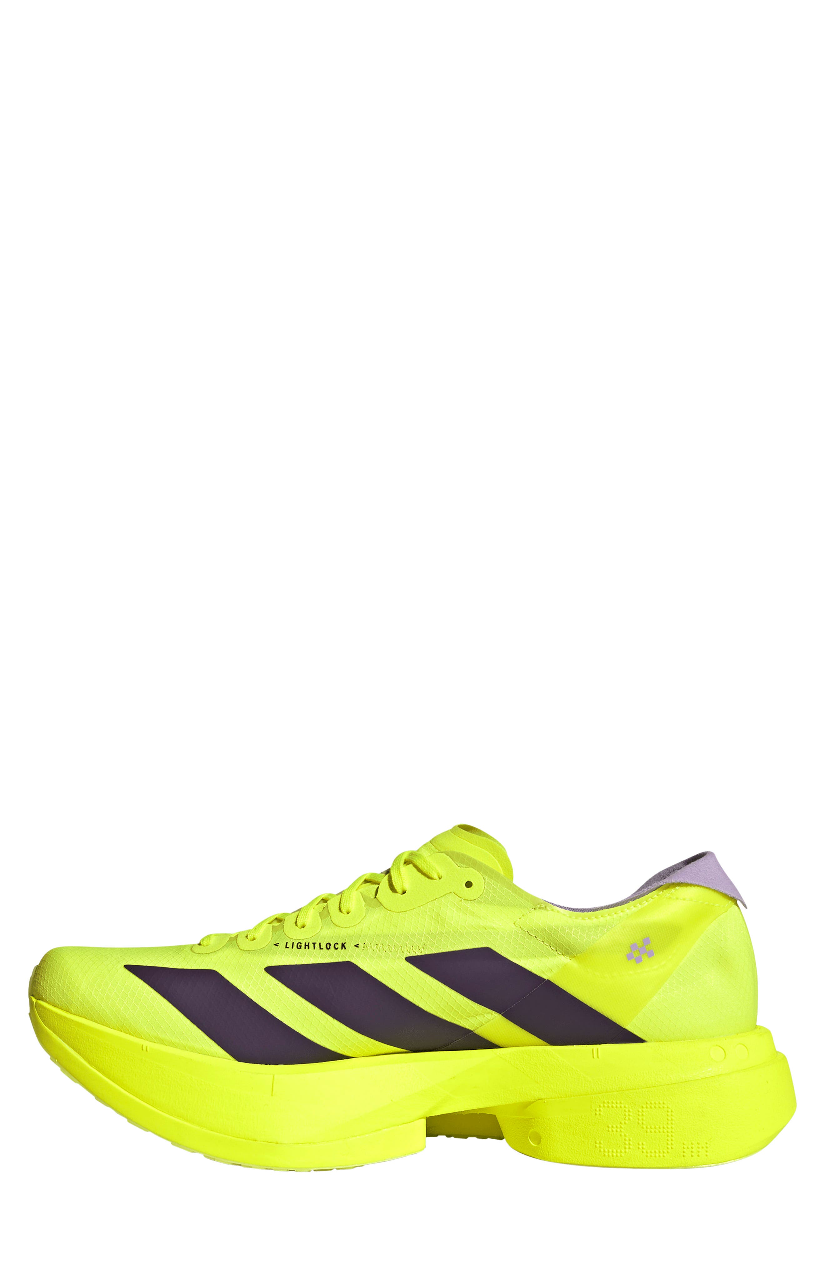 Adizero Adios Pro 4 Sneaker, Alternate, color, SYELLO/ AURPLU/ POWPLU
