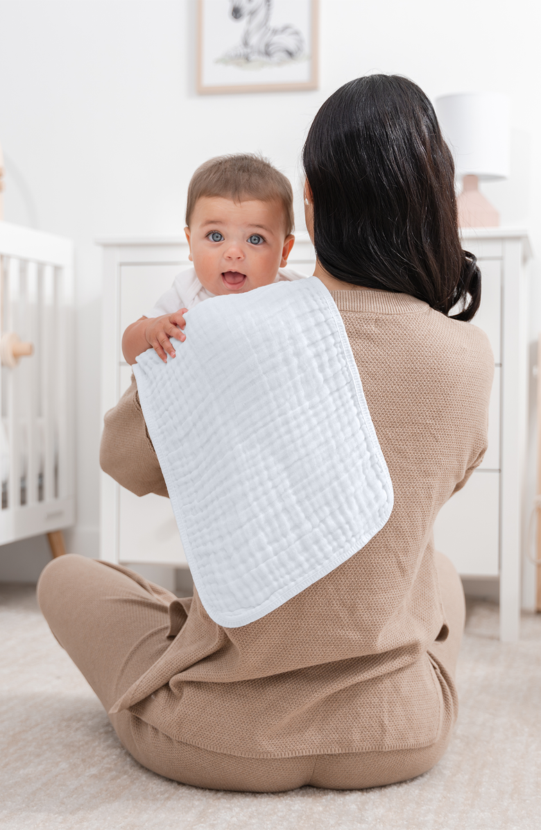 Comfy Cubs Muslin Burp Cloths - Pack of 10, Alternate, color, White