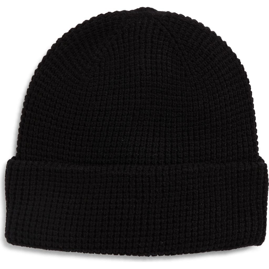 Nordstrom Rack Waffle Knit Beanie In Black