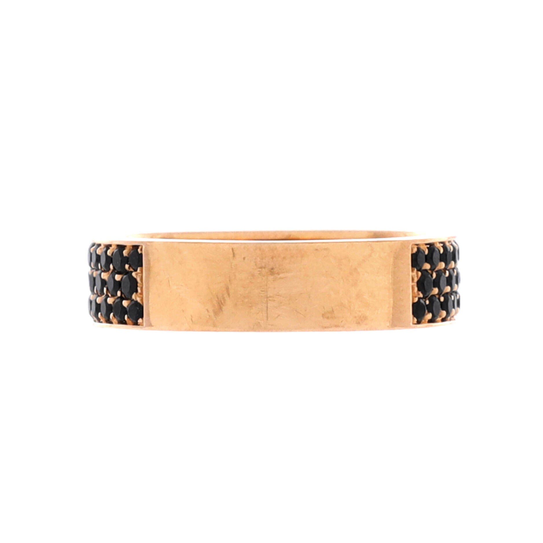 Collier de Chien Ring 18K Rose Gold with Pave Black Spinels Small, Alternate, color, Metallic Gold