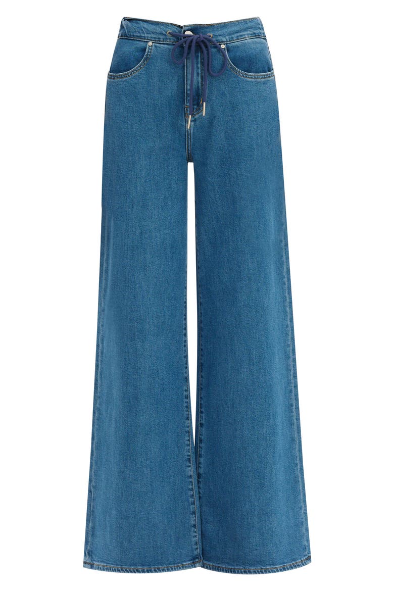 Zephyrine Drawstring High Waist Wide Leg Jeans, Alternate, color, MEDIUM BLUE