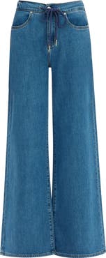 Bayeas Zephyrine Drawstring High Waist Wide Leg Jeans