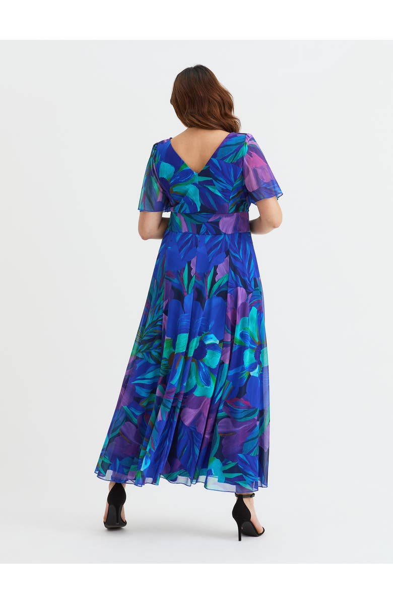 Scarlett & Jo Isabelle Floral Angel Sleeve Maxi Dress, Alternate, color, Blue Purple Multi