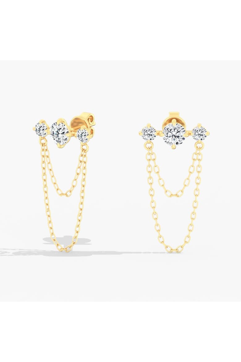 Starlight Bar Chain Lab Diamond Studs in 14K Gold, Main, color, Yellow Gold
