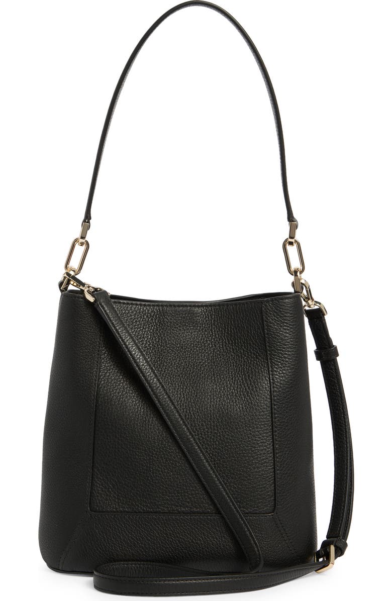 Kate Spade New York lena pebbled leather bucket bag, Alternate, color, Black