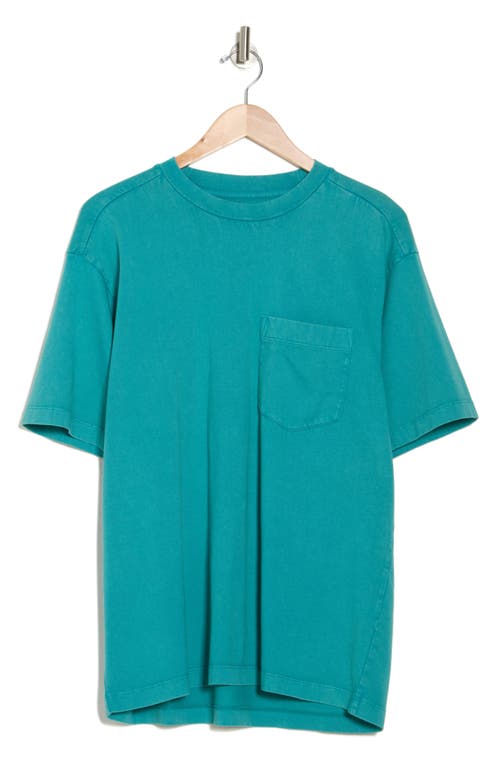 Abound Acid Wash Pocket T-shirt In Teal Bayou