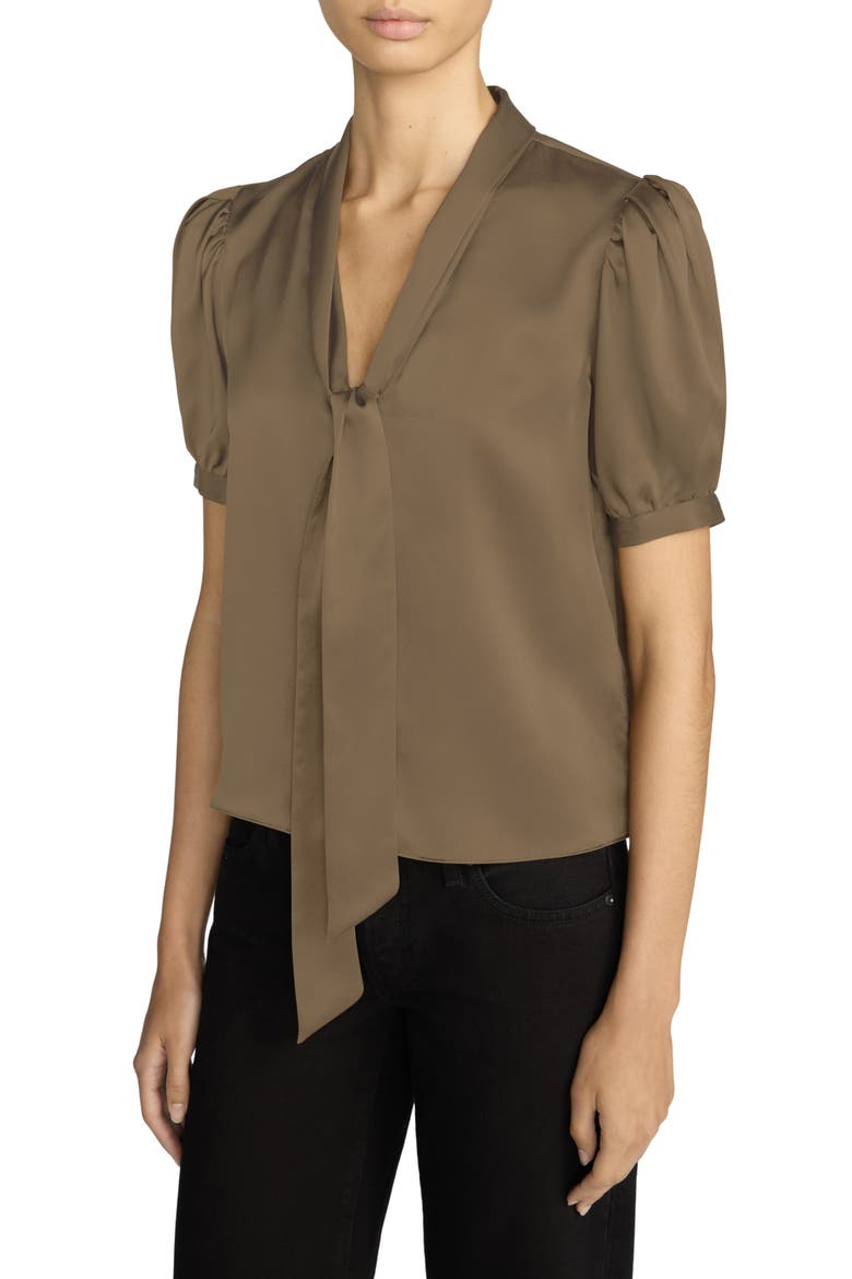 The Sonnet Silk Top, Alternate, color, MOSS