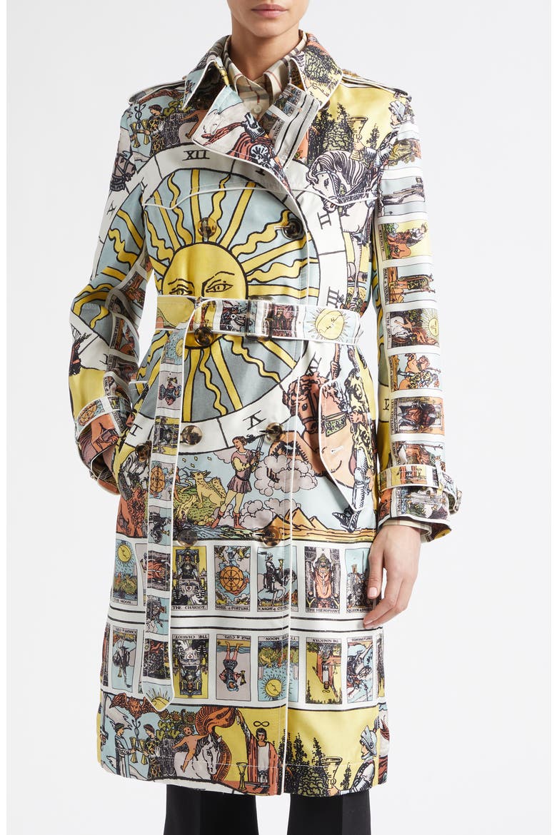 Foxfield Silk Trench Coat, Main, color, SEASIDE BLUE