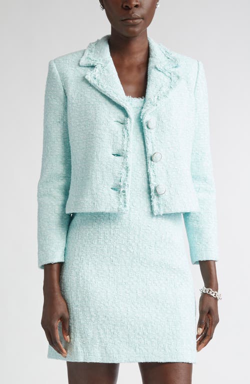 St John St. John Tape Tweed Crop Jacket In Blue
