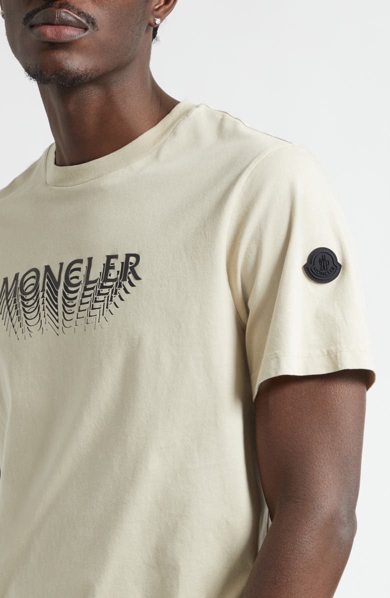Moncler Logo Patch Cotton Graphic T-Shirt, Alternate, color, Agate Gray