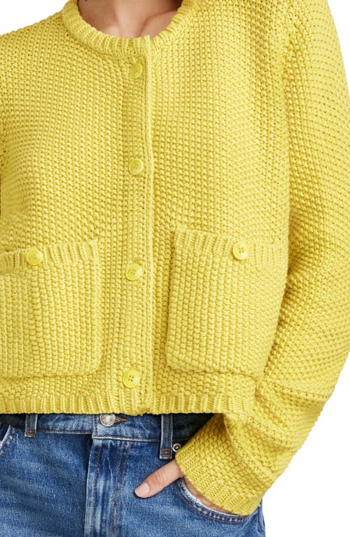 Splendid Andrea Cropped Cardigan Chartreuse In Chartreuse