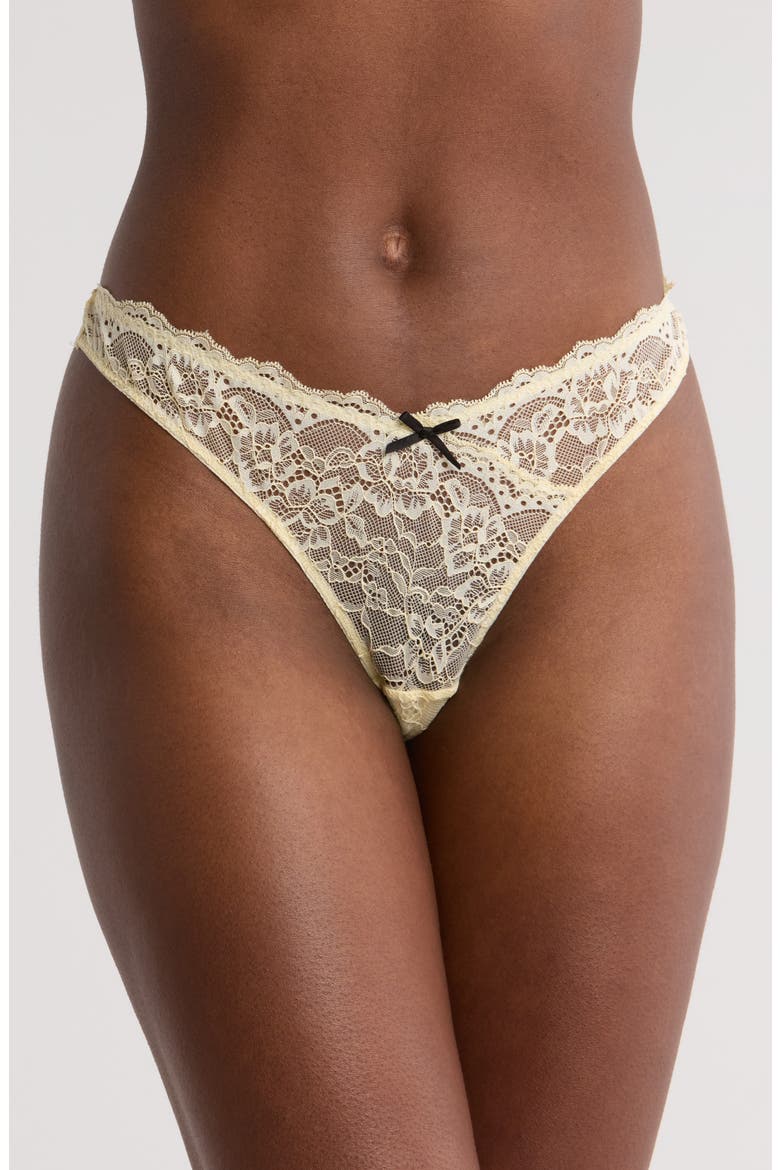 Bianca Lace Thong, Main, color, BUTTERCUP