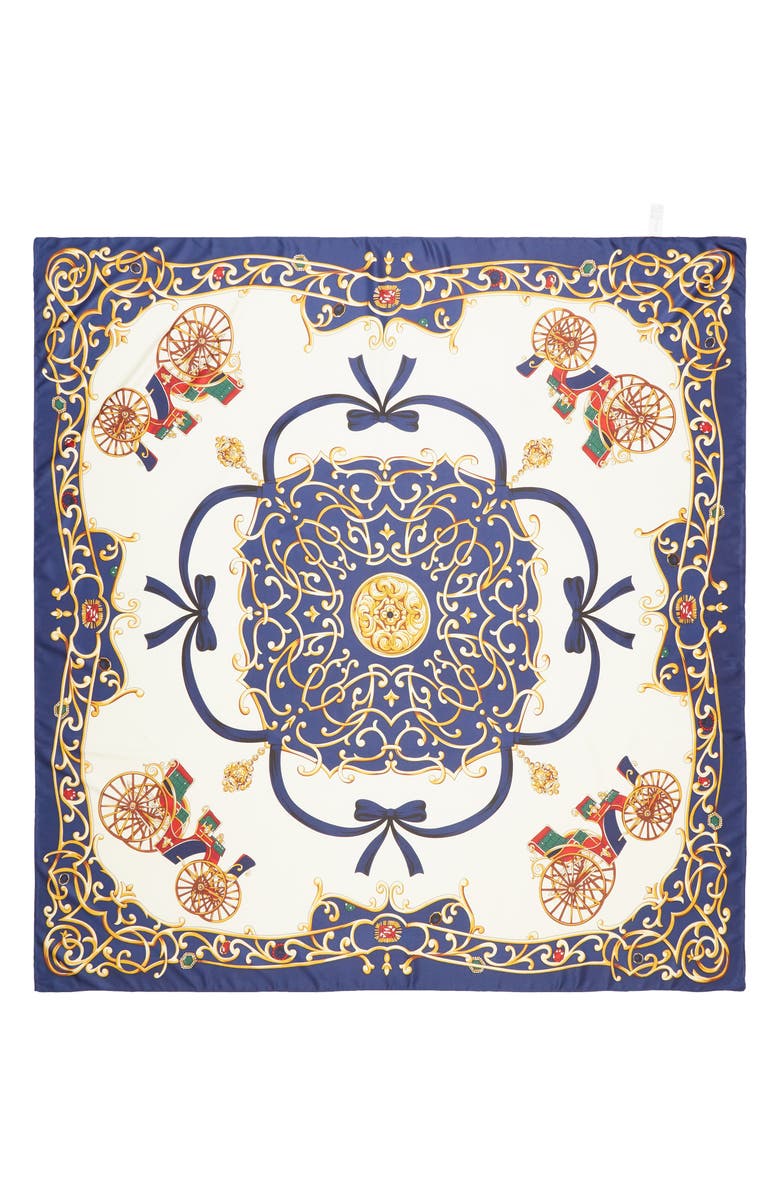 Tasha Bow Cart Scarf, Alternate, color, Ivy/Navy