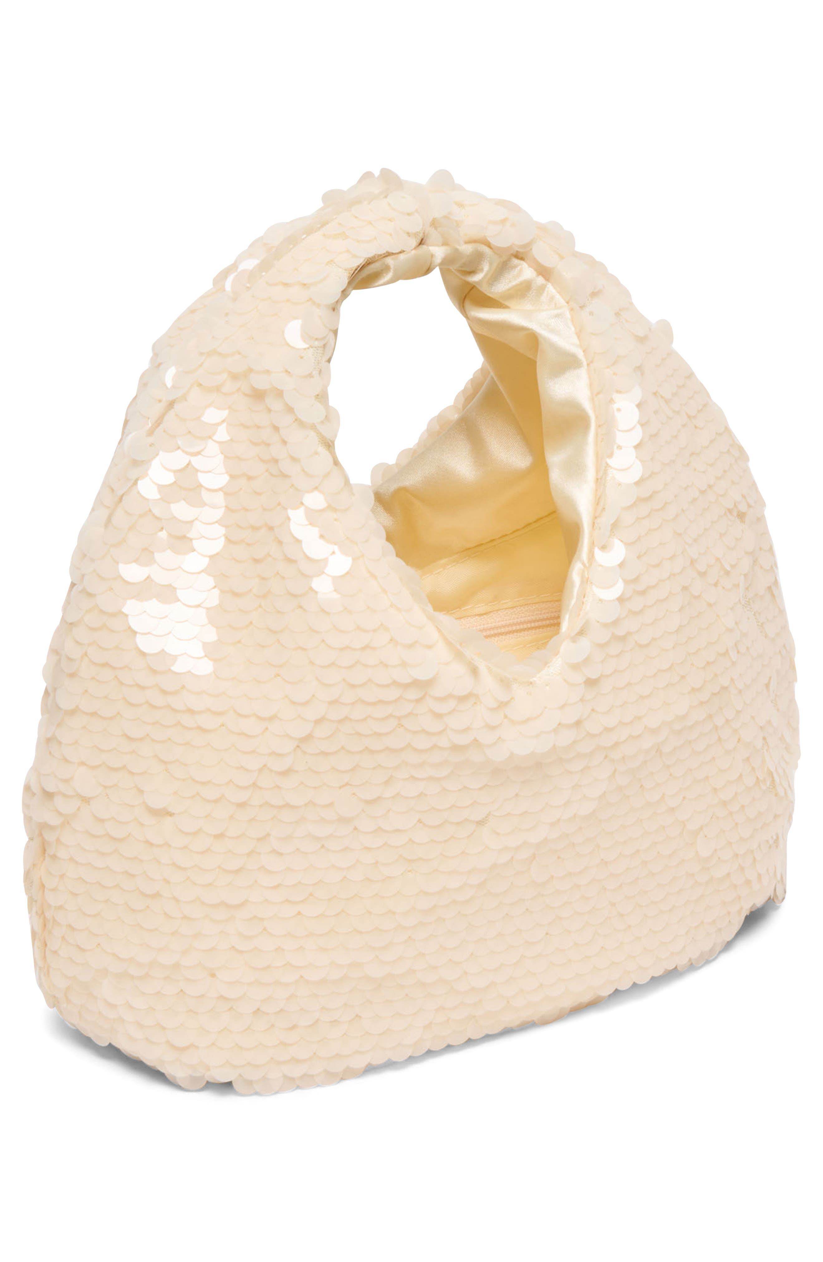 Dolce Vita Dahlia Sequin Shoulder Bag, Alternate, color, Ivory