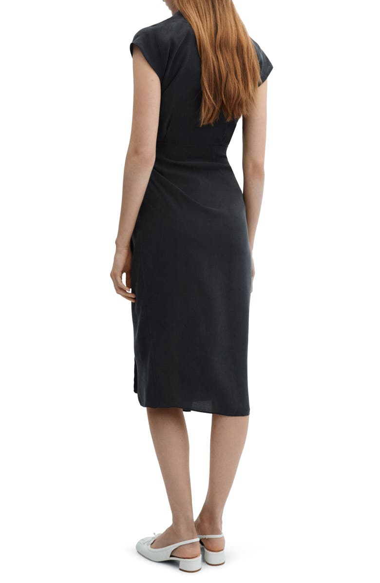 MANGO Collared Midi Wrap Dress, Alternate, color, 
