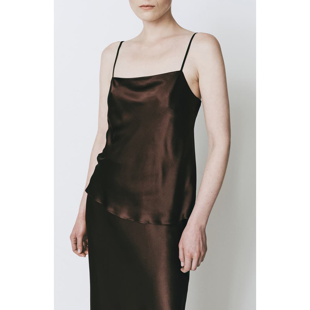 Rue Sophie Rivoli Square Neck Silk Camisole In Russet