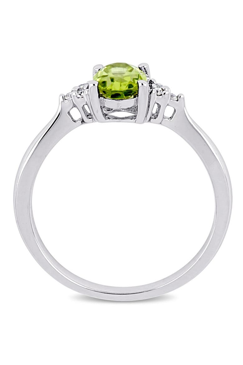 Oval Peridot & Diamond Cluster Ring, Alternate, color, GREEN