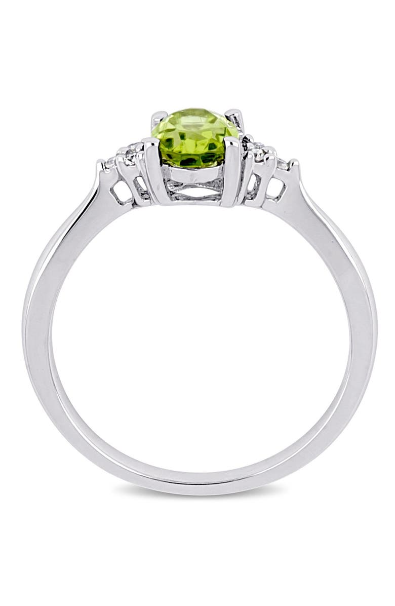 DELMAR Oval Peridot & Diamond Cluster Ring, Alternate, color, Green
