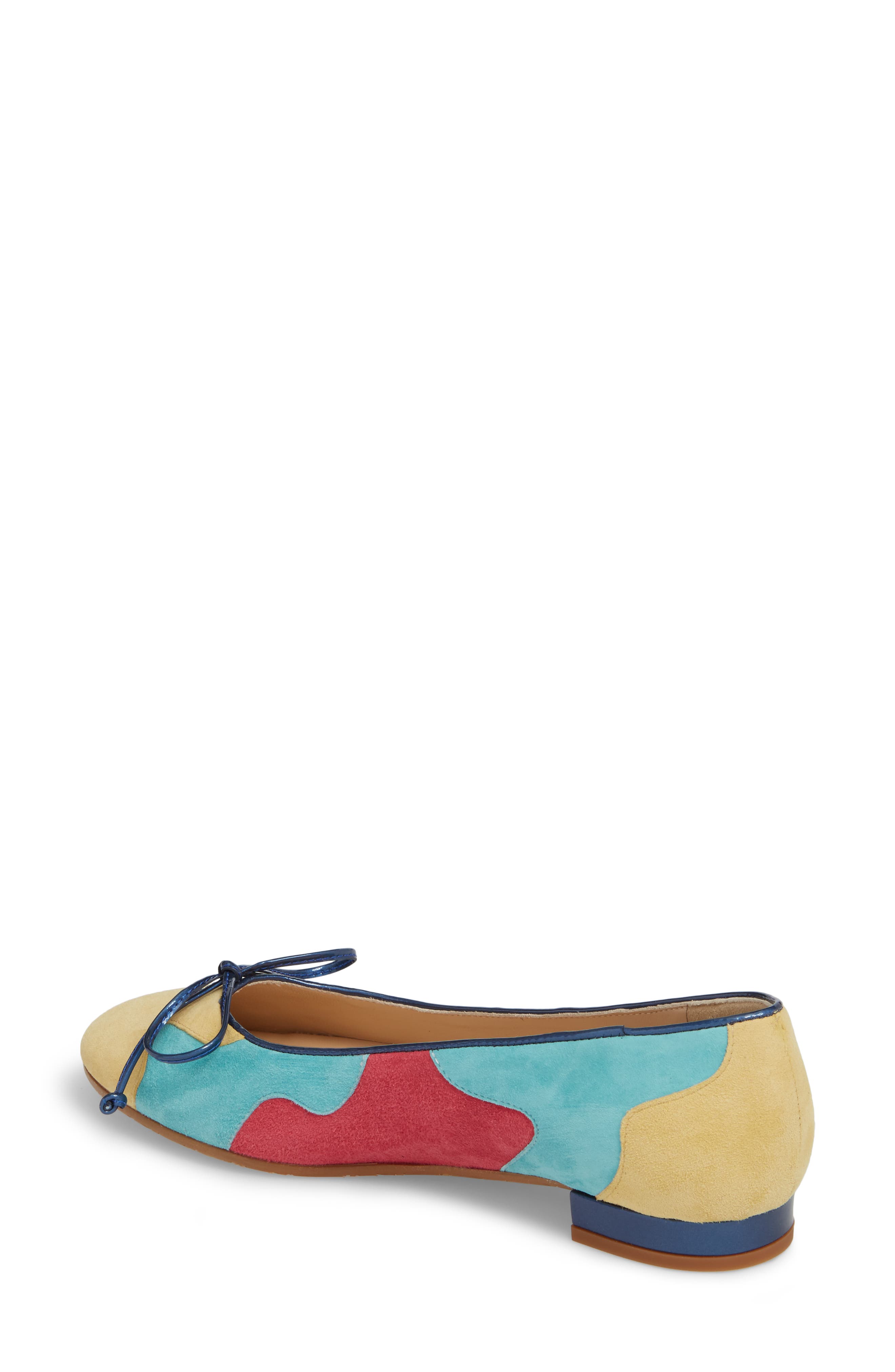 Ginevra Flat, Alternate, color, MANGO/ TURQUOISE SUEDE