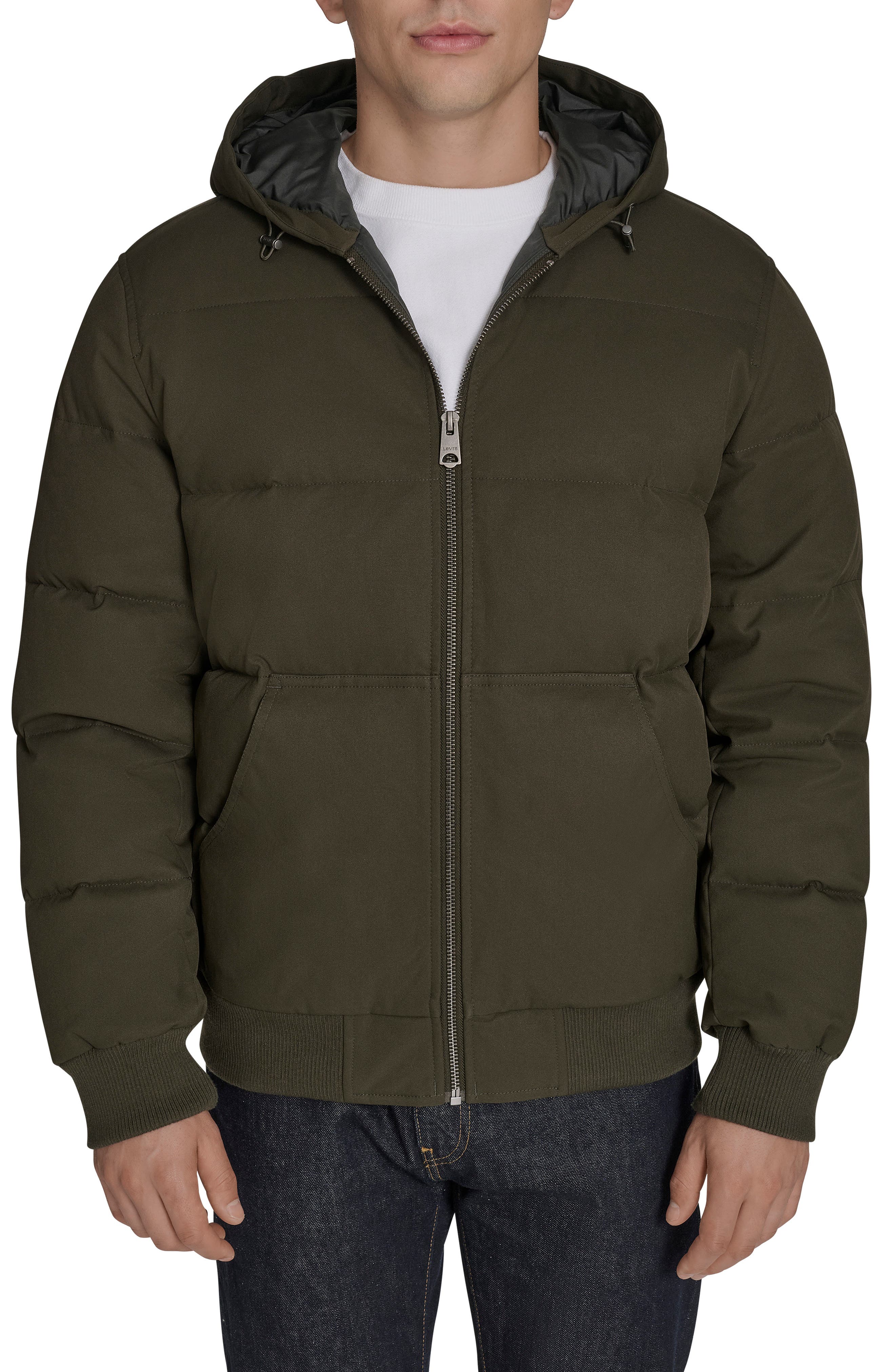 Levi's Quilted Puffer Hoodie Bomber Jacket