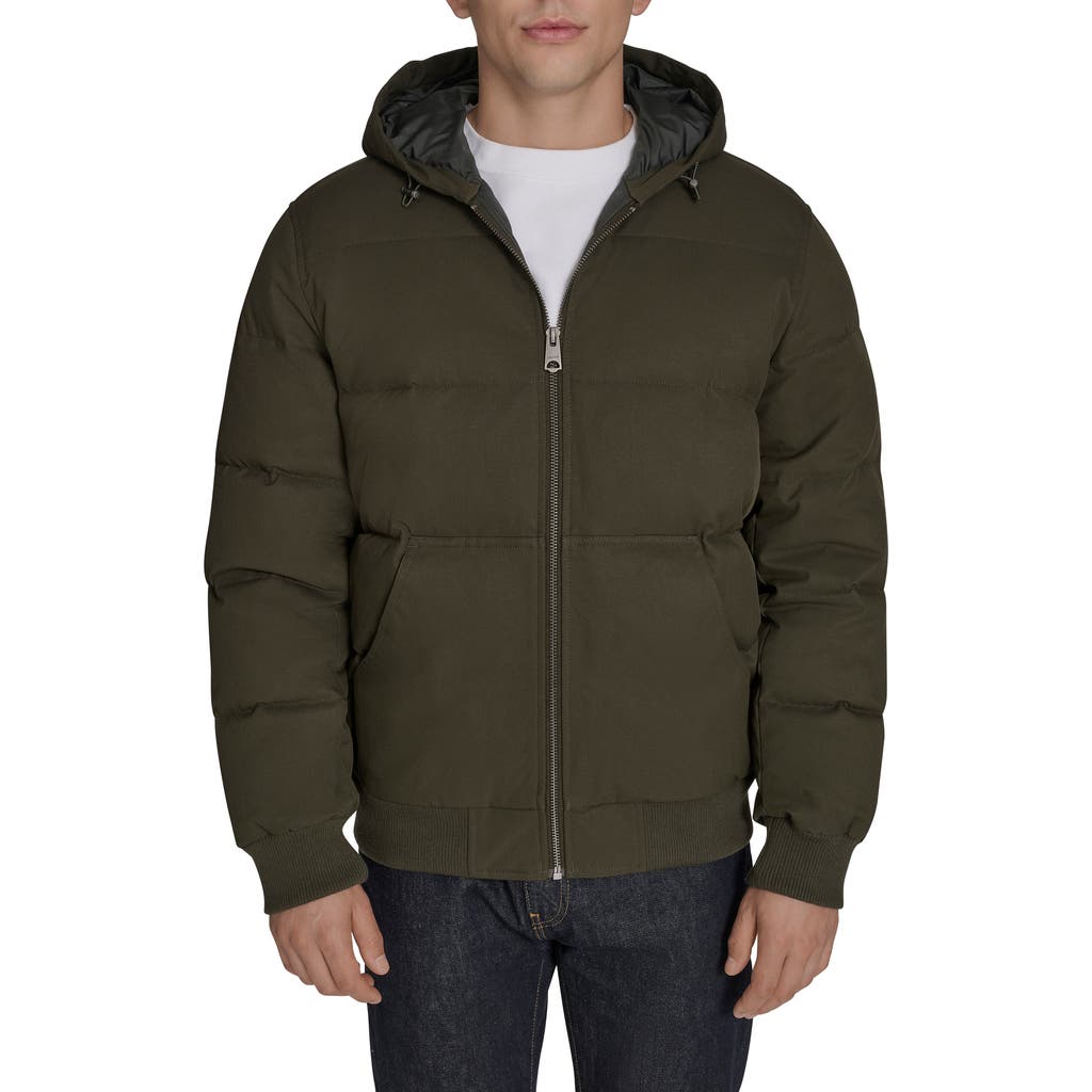 Levi's Quilted Puffer Hoodie Bomber Jacket In Green