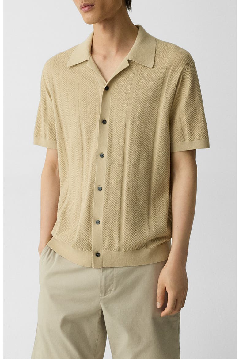 Chevron Knit Camp Shirt, Main, color, CHINO