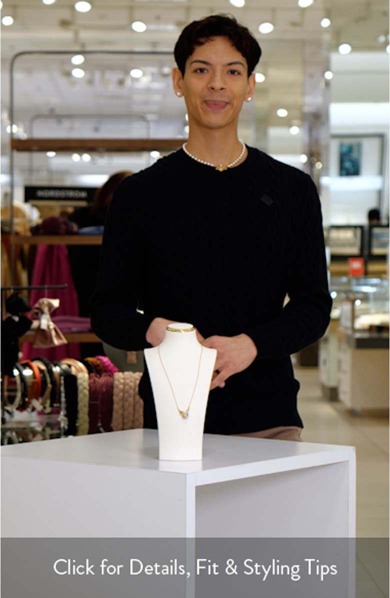 Interlocking Pavé Wishbone Pendant Necklace, sales video thumbnail