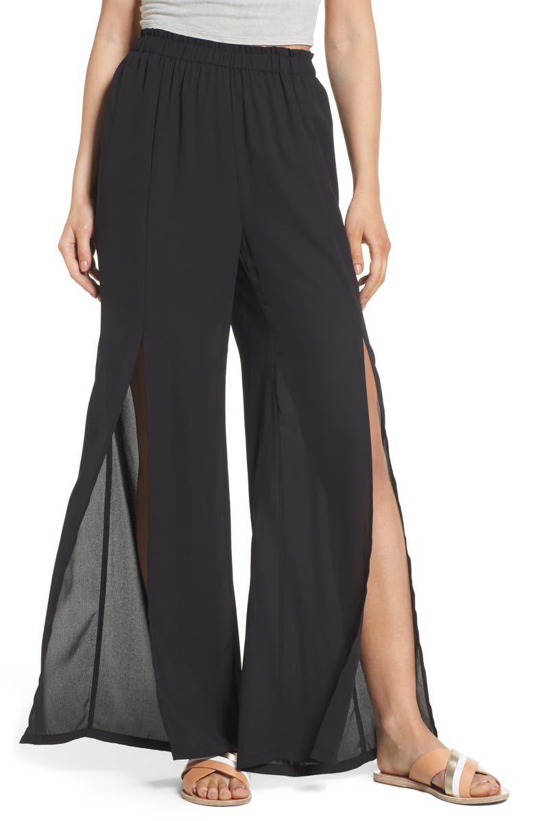 Mimi Chica Slit Detail Pants, Main, color, 