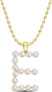 DELMAR 3.5-4mm Freshwater Cultured Pearl Initial Pendant Necklace