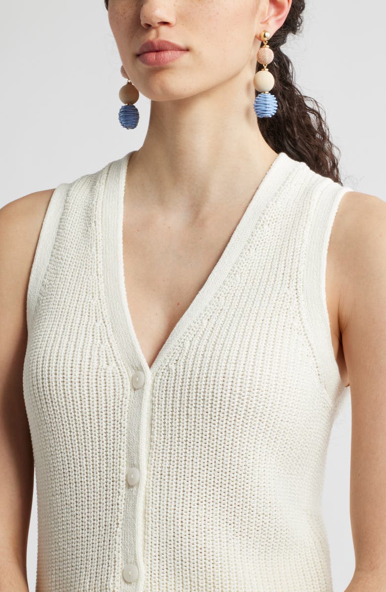 Nordstrom Raffia & Wood Bead Drop Earrings, Alternate, color, Blue- Tan- Rose