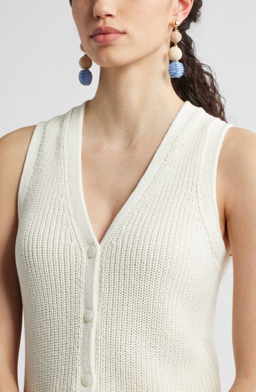Nordstrom Raffia & Wood Bead Drop Earrings