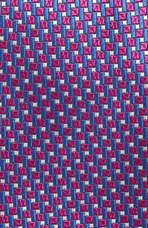 Canali Geometric Silk Tie In Purple