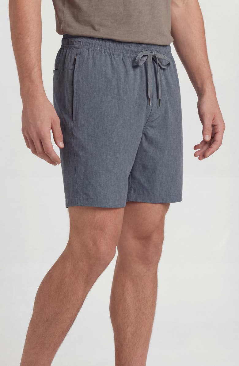 BURNSIDE Hybrid Stretch Shorts, Alternate, color, Heather Teal