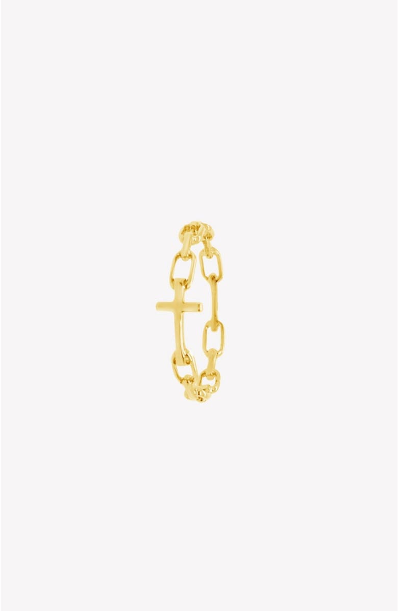 Rizen Jewelry Chain Breaker Cross Ring, Main, color, 18K Gold Plated