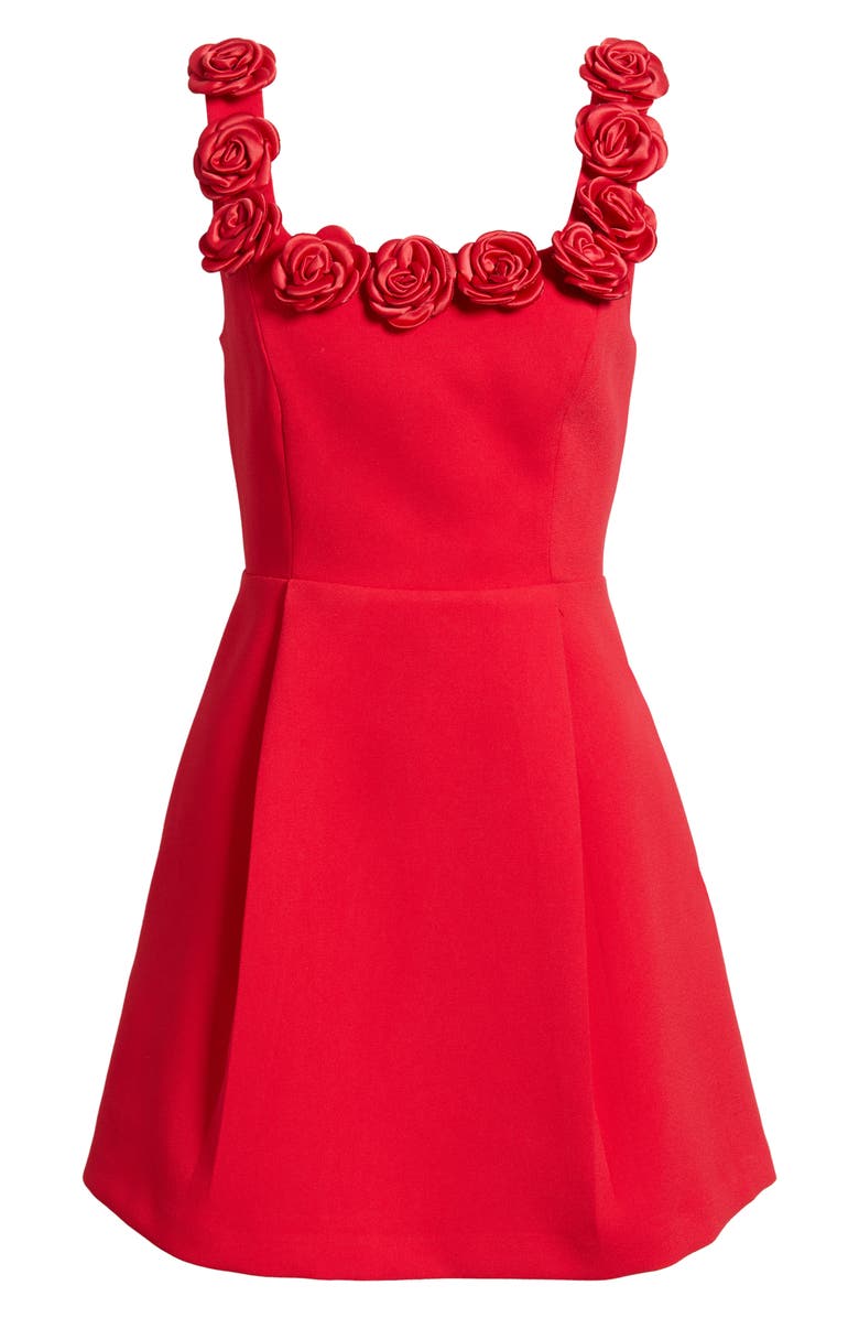 Lucy Paris Rosette Trim Cocktail Minidress, Alternate, color, Red