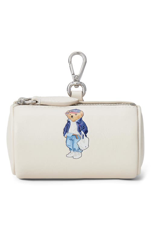 Polo Ralph Lauren Spring Bear Leather Coin Pouch In White